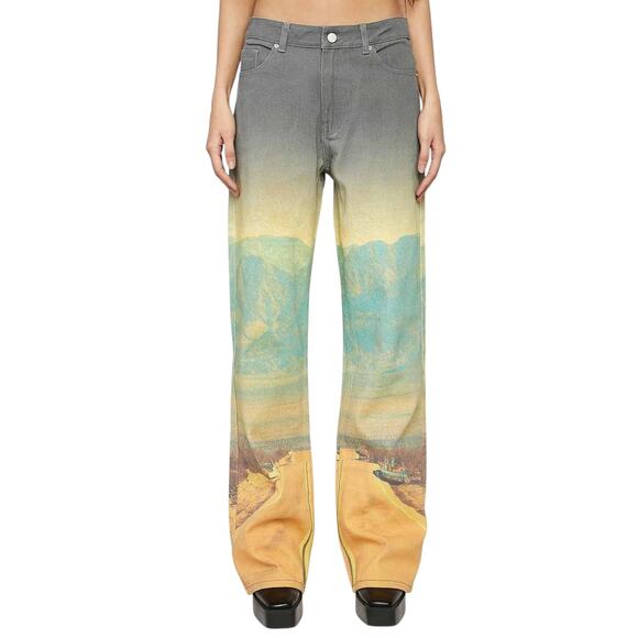 THE KRIPT “Route 66" High Waist Graphic Denim Jeans - Picture 3 of 9